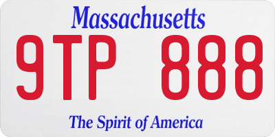 MA license plate 9TP888