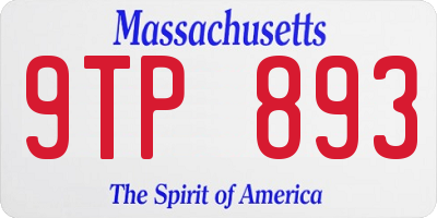 MA license plate 9TP893