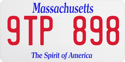 MA license plate 9TP898