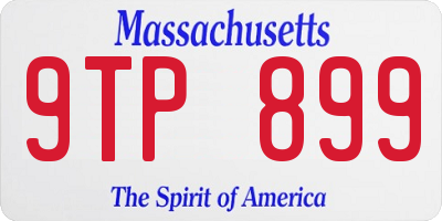MA license plate 9TP899