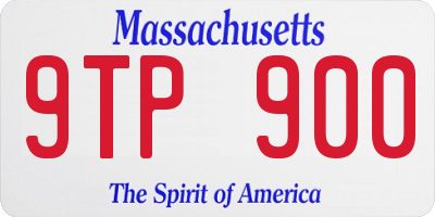 MA license plate 9TP900