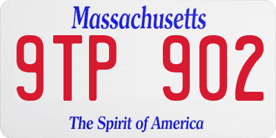 MA license plate 9TP902