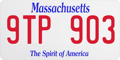 MA license plate 9TP903