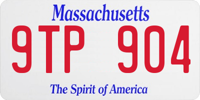 MA license plate 9TP904