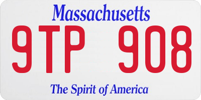 MA license plate 9TP908