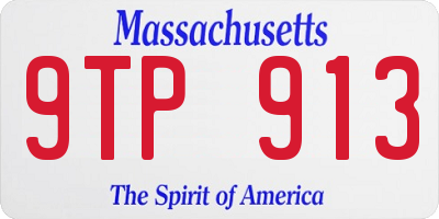 MA license plate 9TP913
