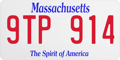 MA license plate 9TP914