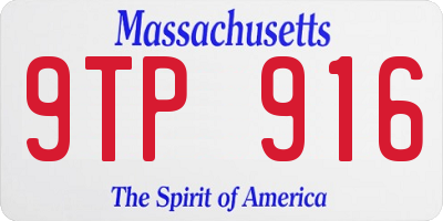 MA license plate 9TP916
