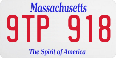 MA license plate 9TP918