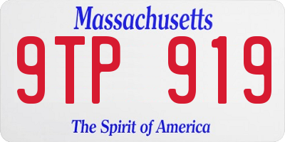 MA license plate 9TP919