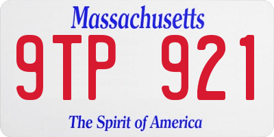 MA license plate 9TP921