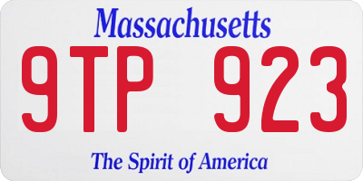 MA license plate 9TP923