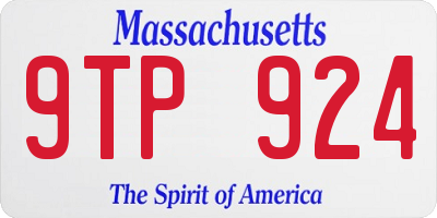 MA license plate 9TP924