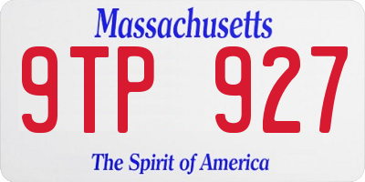 MA license plate 9TP927