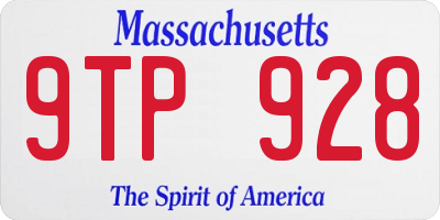 MA license plate 9TP928