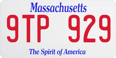 MA license plate 9TP929