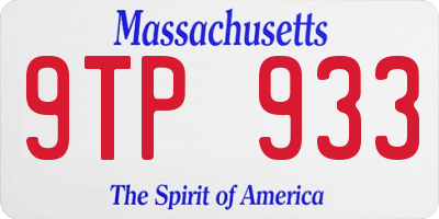 MA license plate 9TP933