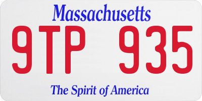 MA license plate 9TP935