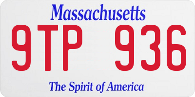 MA license plate 9TP936