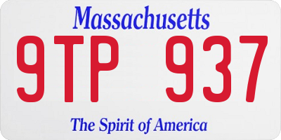 MA license plate 9TP937