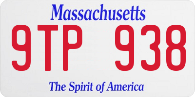 MA license plate 9TP938