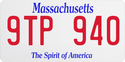 MA license plate 9TP940