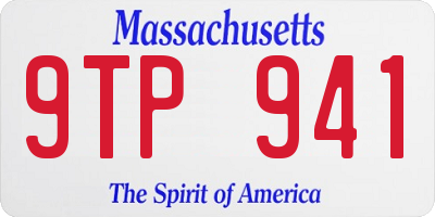 MA license plate 9TP941