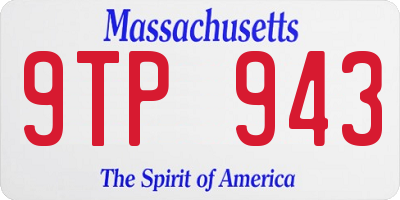 MA license plate 9TP943