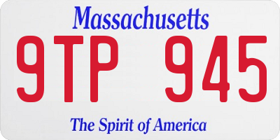 MA license plate 9TP945