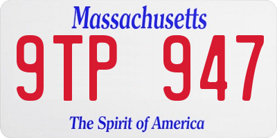 MA license plate 9TP947