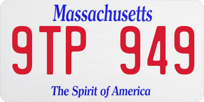 MA license plate 9TP949