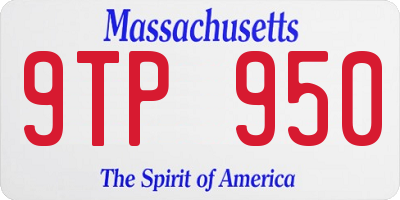 MA license plate 9TP950