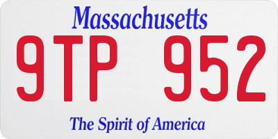 MA license plate 9TP952