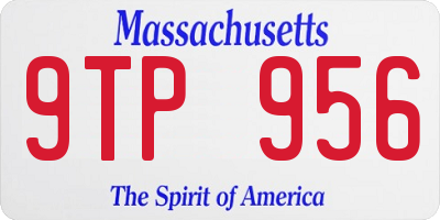 MA license plate 9TP956