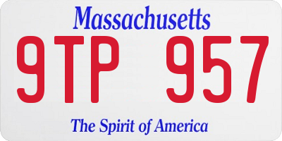 MA license plate 9TP957