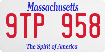 MA license plate 9TP958