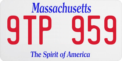 MA license plate 9TP959