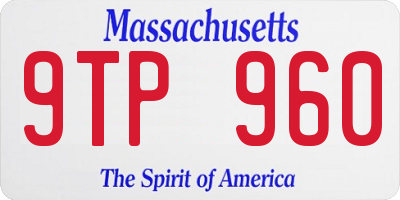MA license plate 9TP960