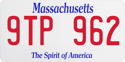 MA license plate 9TP962