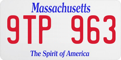 MA license plate 9TP963