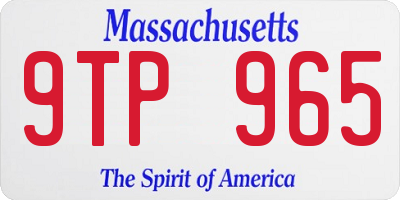 MA license plate 9TP965