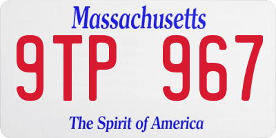 MA license plate 9TP967