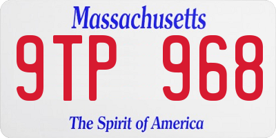 MA license plate 9TP968