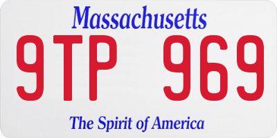 MA license plate 9TP969