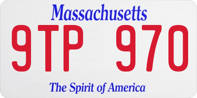 MA license plate 9TP970