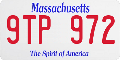 MA license plate 9TP972