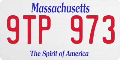 MA license plate 9TP973