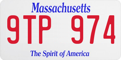 MA license plate 9TP974