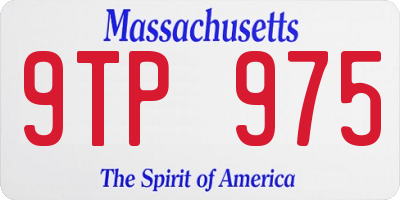 MA license plate 9TP975