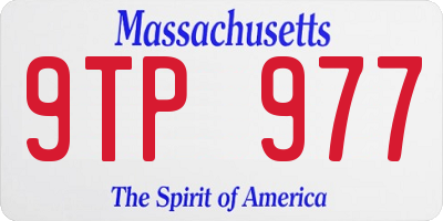 MA license plate 9TP977